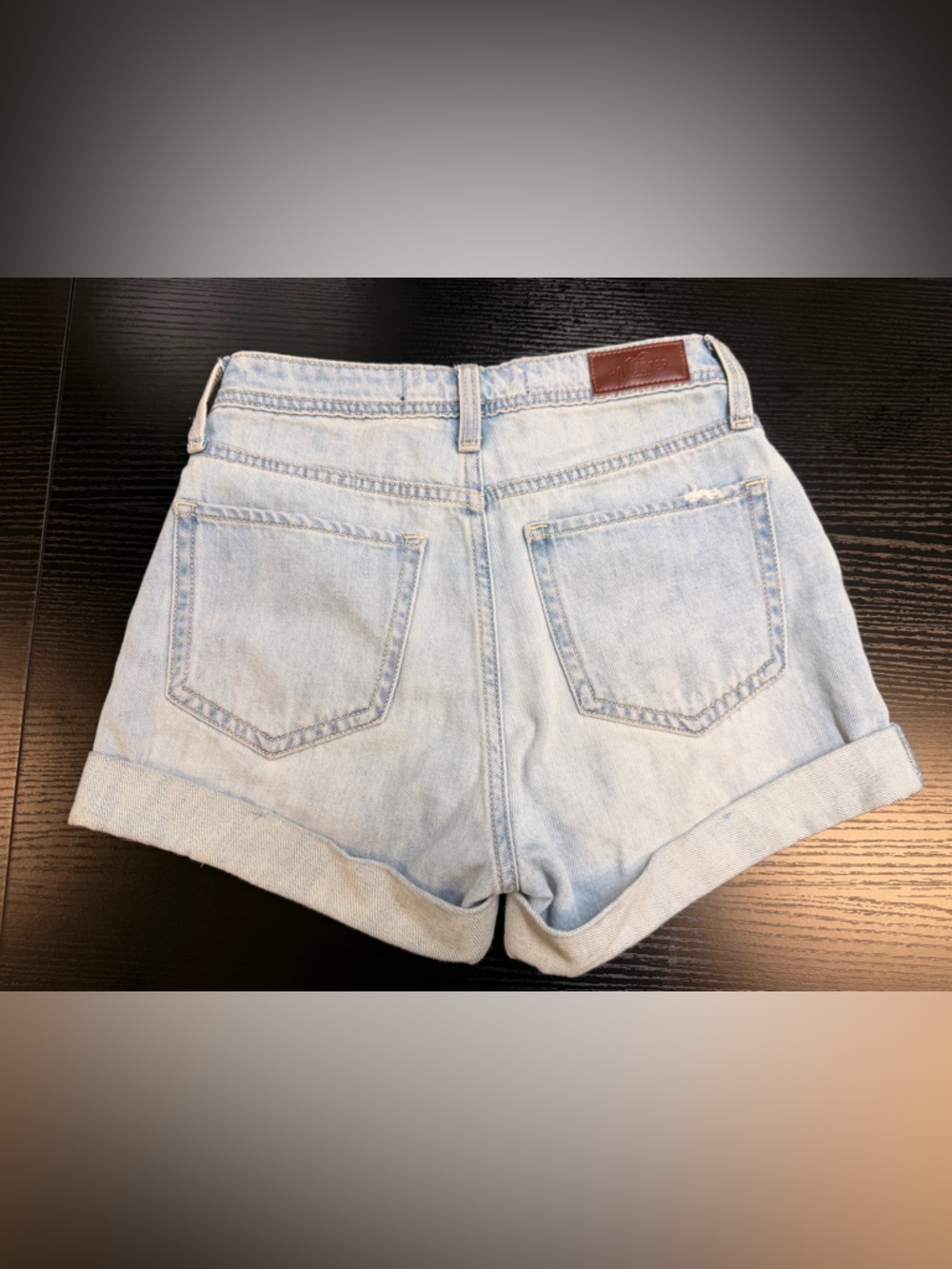 Hollister Light Blue Ripped Denim Shorts - Picture 2 of 2